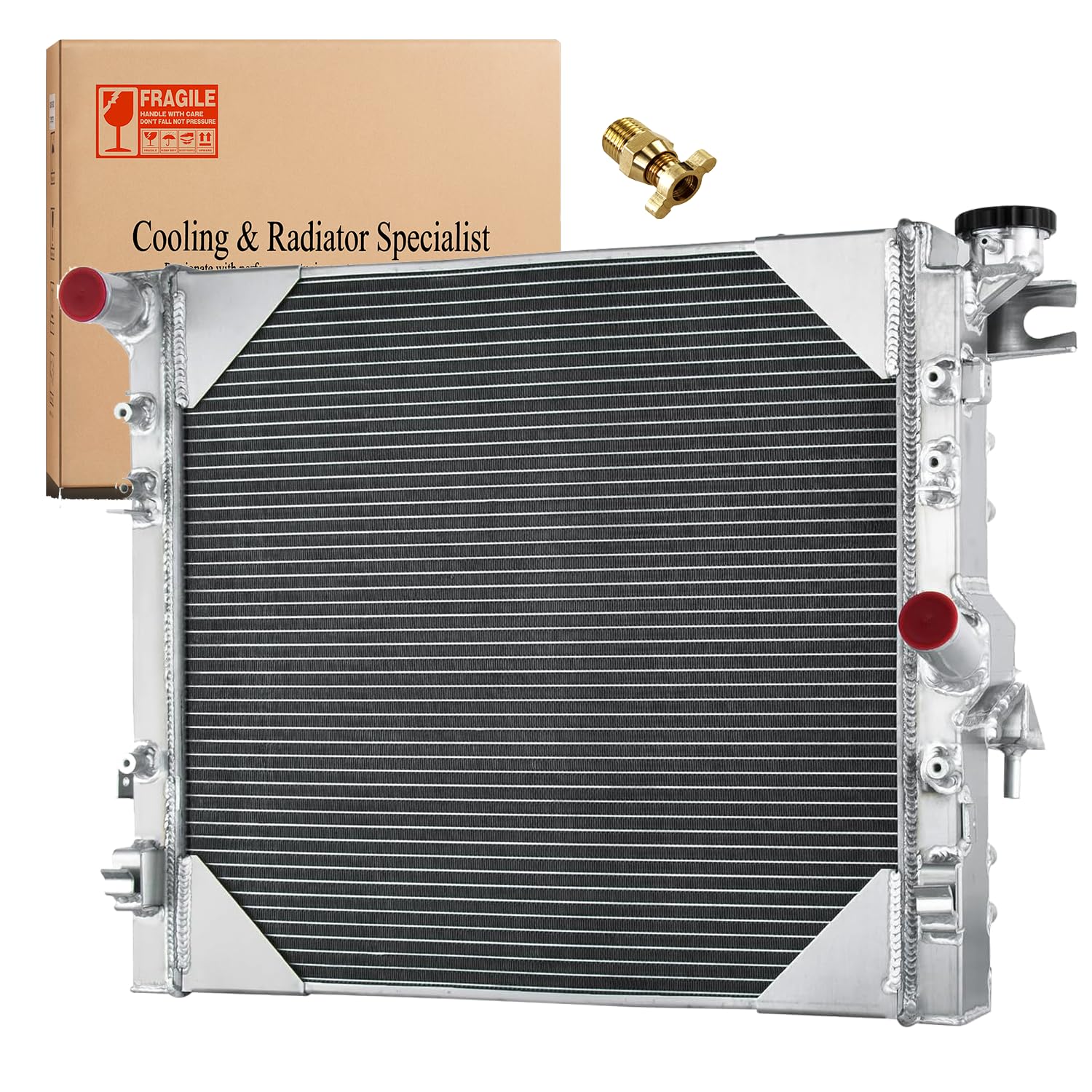 Aluminum Radiator Replacement for 2007-2018 Jeep Wrangler JK JKU 3.6L 3.8L,2007-2018 Unlimited Sahara Unlimited Rubicon Jeep Replacement Engine Radiators