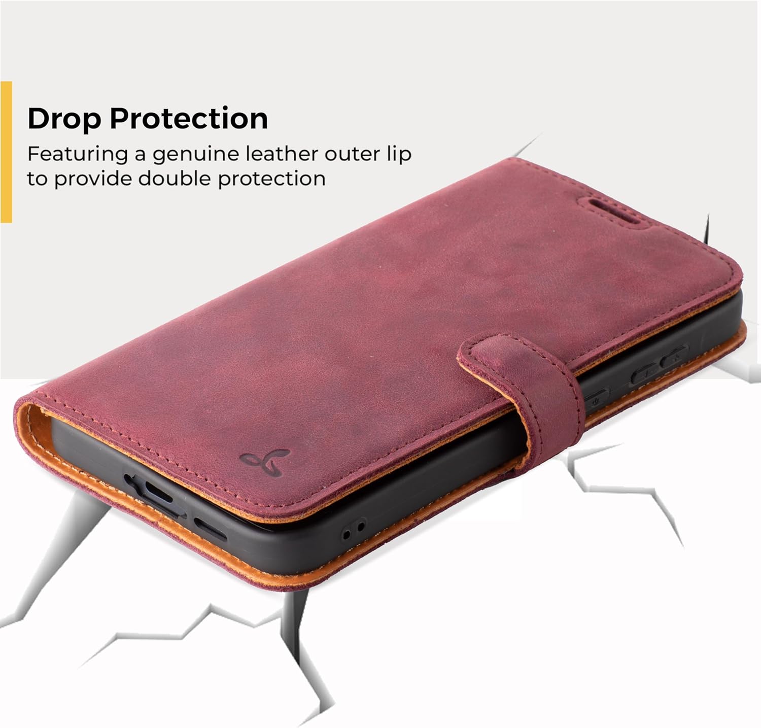 Snakehive Leather Wallet for Samsung Galaxy A55 5G - Real Leather Wallet Phone Case - Genuine Leather with Viewing Stand and 3 Card Holder - Flip Folio Cover with Card Slot (Plum)