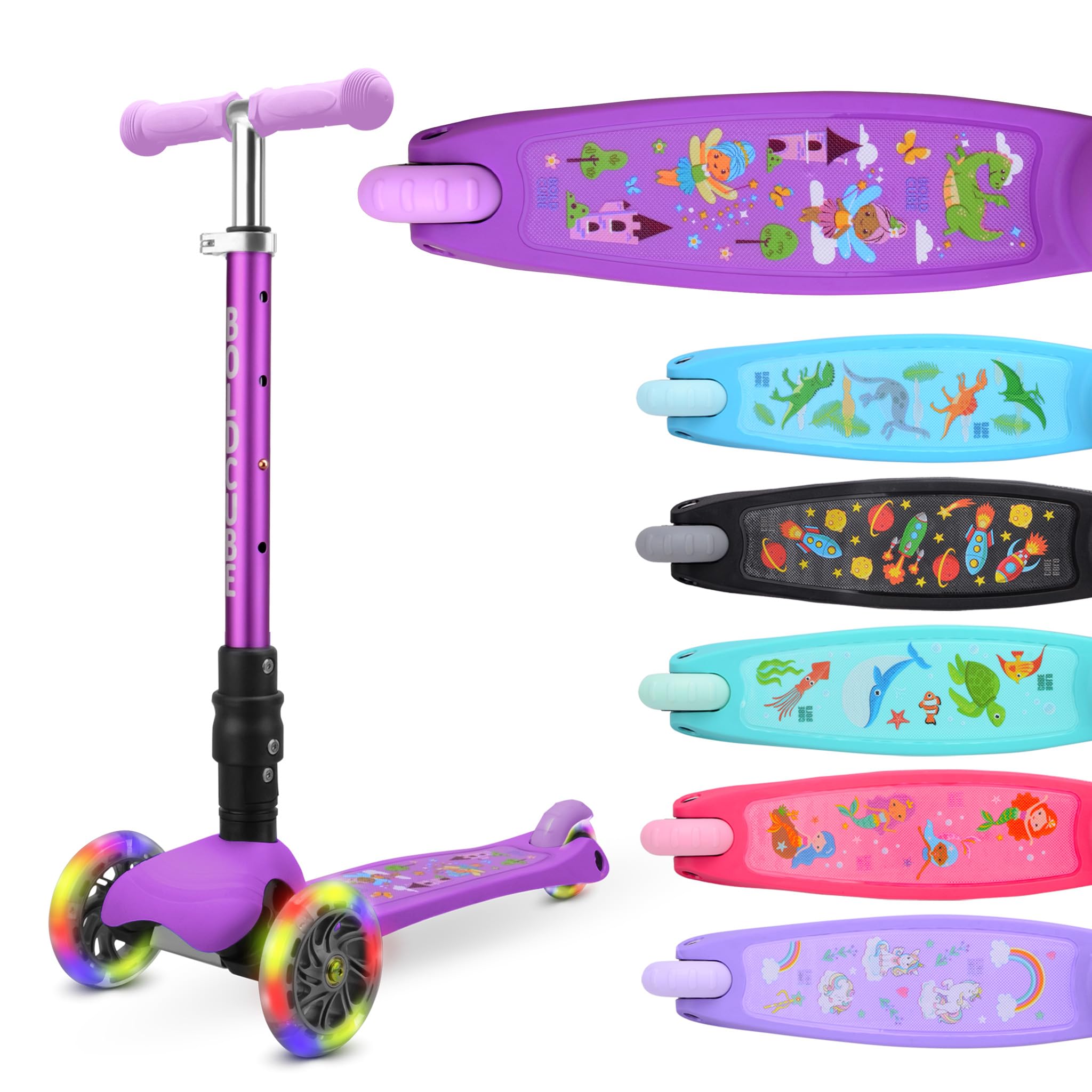 BOLDCUBE Teeny Fold 3 Wheel Kids Scooter for Ages 3-8