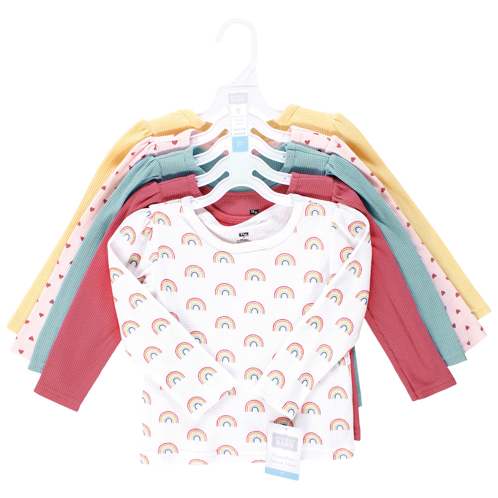 Hudson Baby Unisex Baby und Kleinkind Thermo-Langarm-T-Shirt, 5 Stück