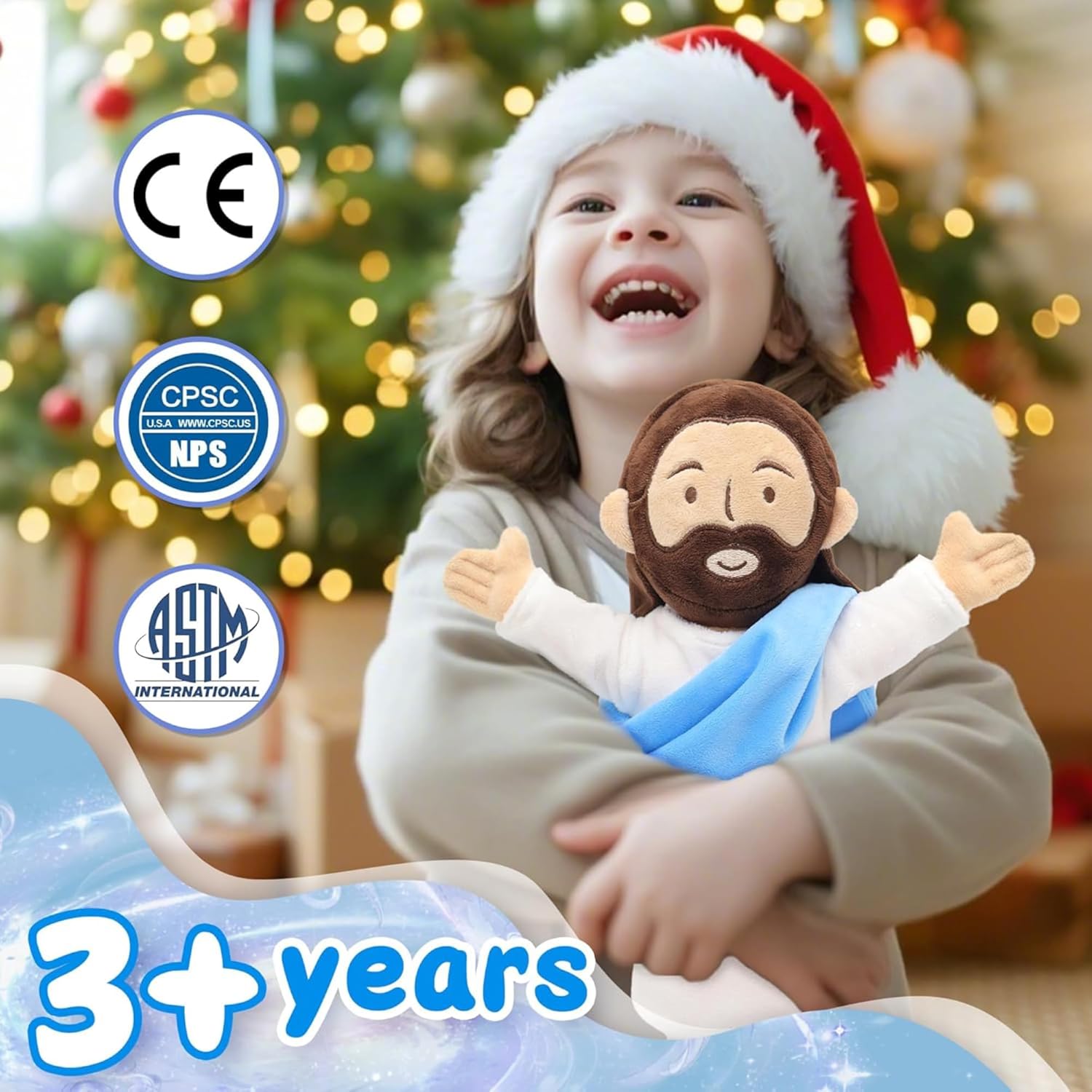 13" Jesus Plush, Jesus Stuffed Doll Plushie for Easter Christmas Church (Brown) - Image 4