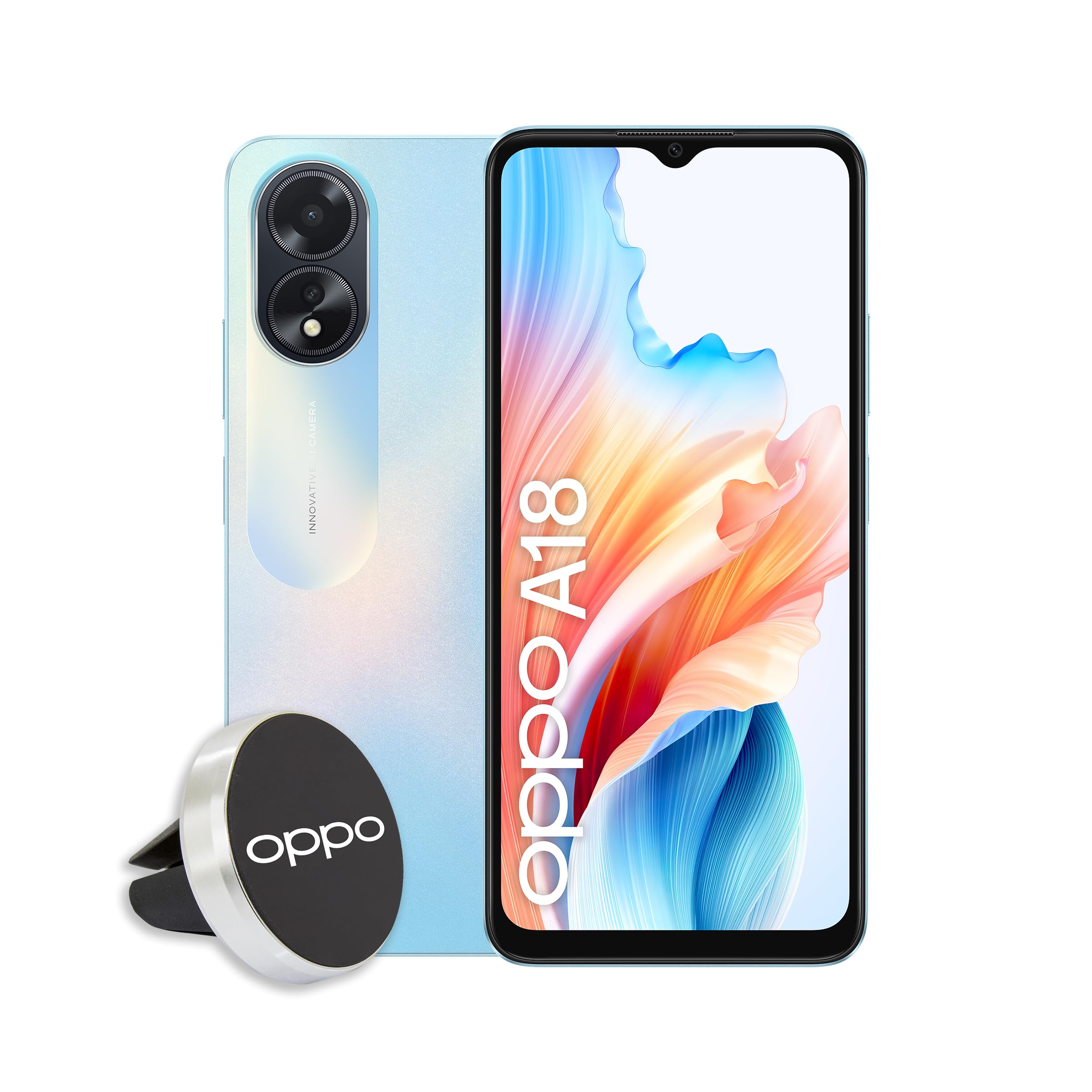 oppo a18 smartphone con doppia camera ai, display 6.56 pollici e batteria 5000mah