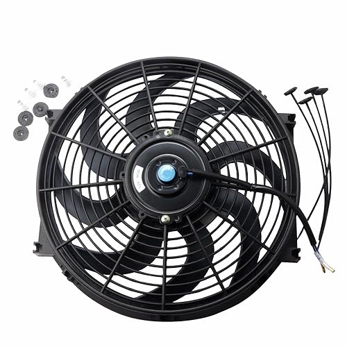 Vista 20 de MOSTPLUS - Juego de 2 ventiladores eléctricos universales delgados, 12 V, con paquete de montaje de 7 pulgadas, color negro.