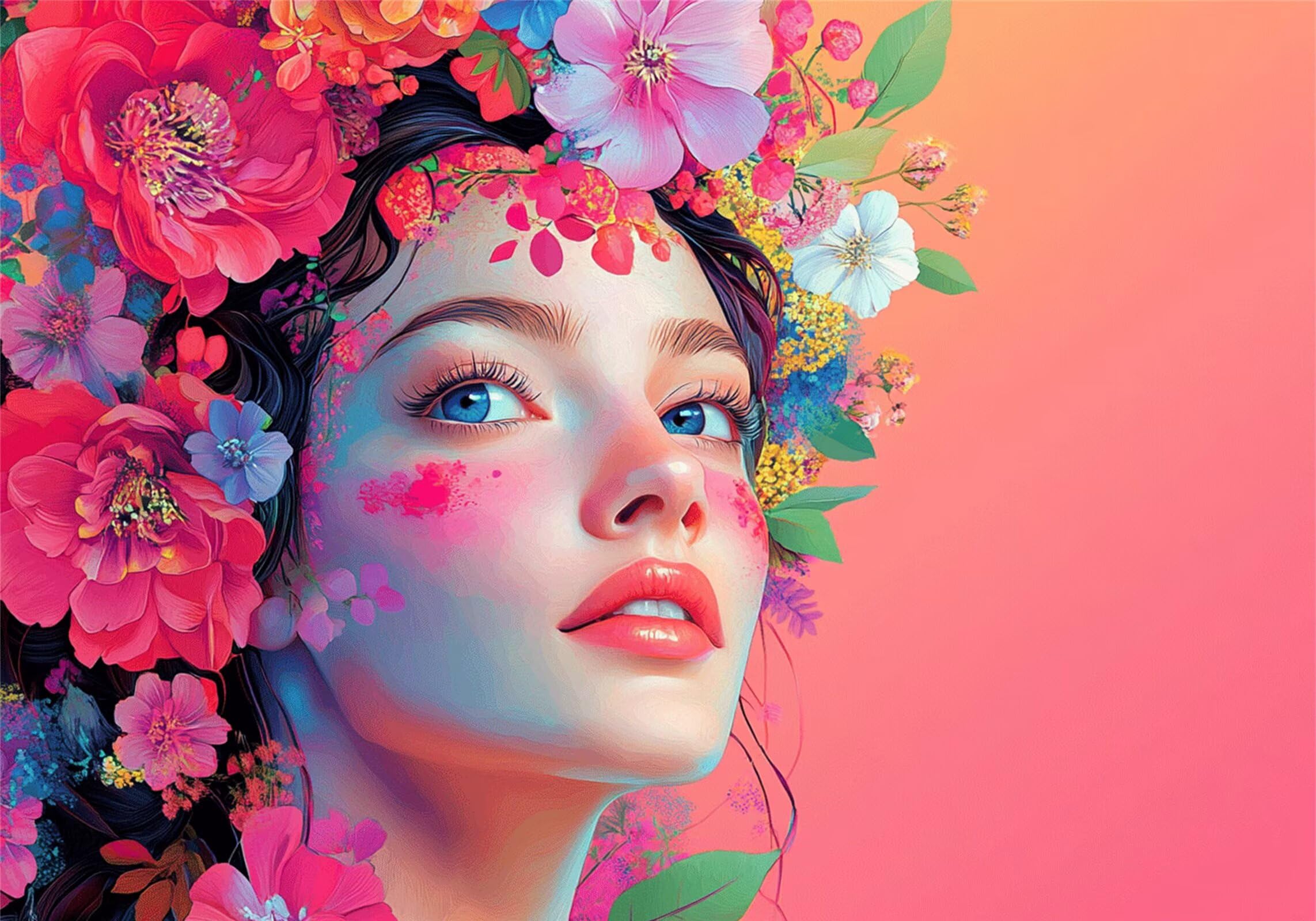 Frau Puzzle 5000 Teile Erwachsene Klassische Puzzles Blume Jigsaw Anspruchsvoll Impossible Schwer Pädagogisches Spielzeug Kinder Holzpuzzlem Groß Puzzlespiel Geeignet für alle Altersgruppen P-634