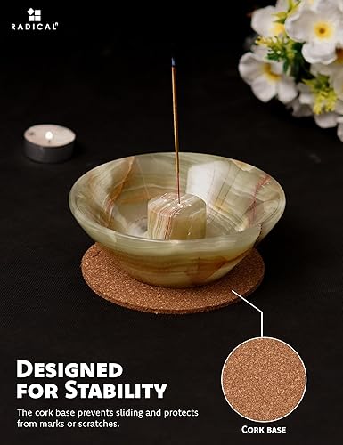 Miniatura 5 de Radicaln Soporte de incienso de mármol de 5.5 pulgadas, palo de palosanto hecho a mano verde para decoración del hogar, soporte de incienso moderno