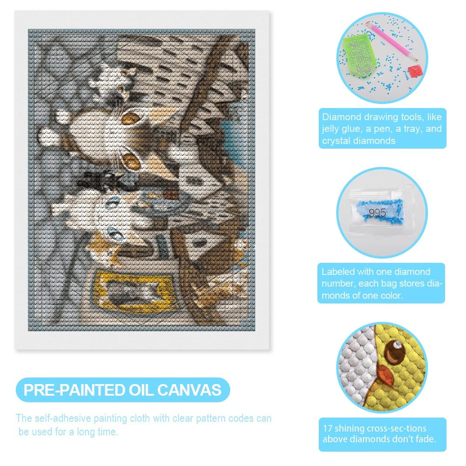 Amazon | 猫のダヤンは ダイヤモンドの絵画 ダイヤモンドアート5D