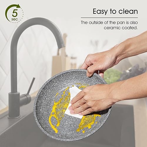 Miniatura 6 de ROSSETTO 7pcs Pots and Pans Set Non Stick from France, Ceramic Cookware Set with Removable Handle, Induction RV Kitchen Cookware Set, Stackable,