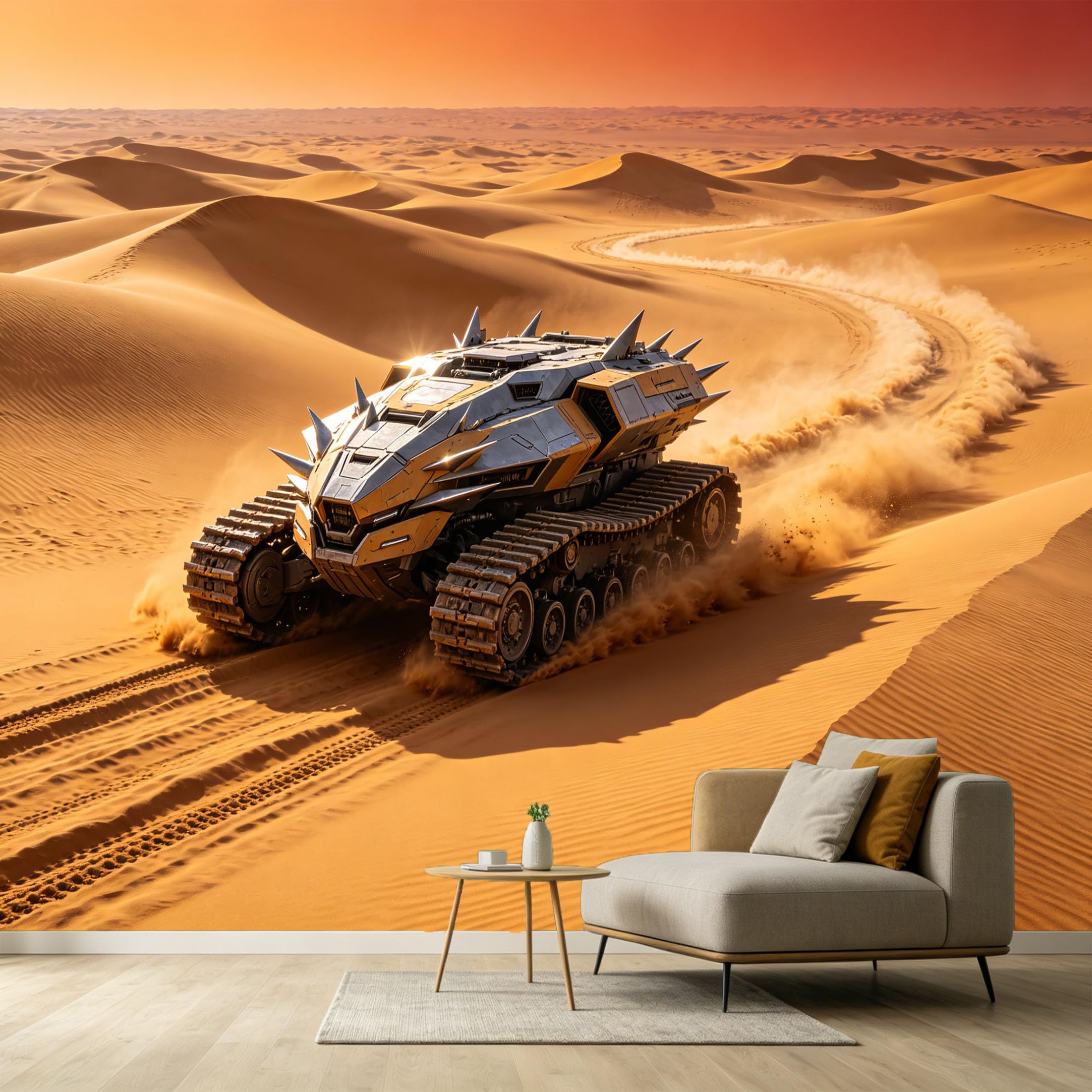 Custom Size Wall Murals Modern Industrial SciFi Offroad Crawler Desert Dunes SelfAdhesive Wall Fabric Removable Large Wallpaper for Photo Living Room