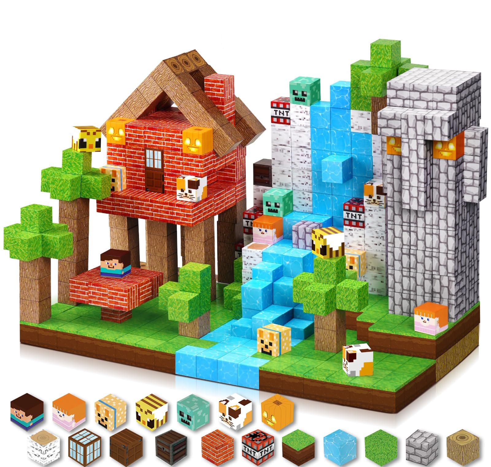 150PCS Magnetic Building Blocks,Creative 3D Building Toy Magnetic Building Blocks for Children from 3 | Safe & STEM-Certified Gifts for Children