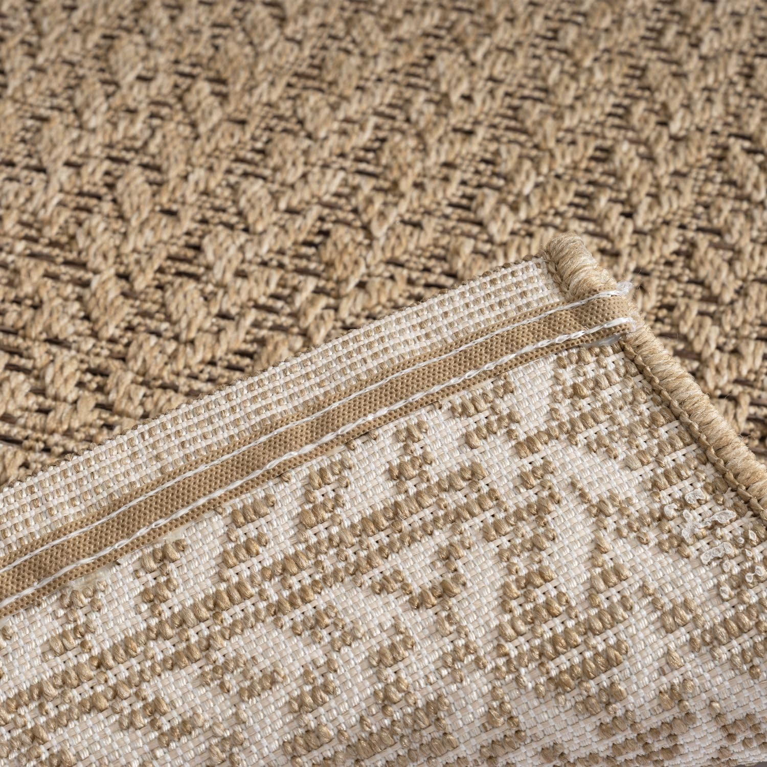 TT Home Outdoor Teppich Wetterfest Garten Schlafzimmer Flur Natürlicher Sisal Look Geometrisches Boho Design Modern Unifarben, Größe:240x340 cm