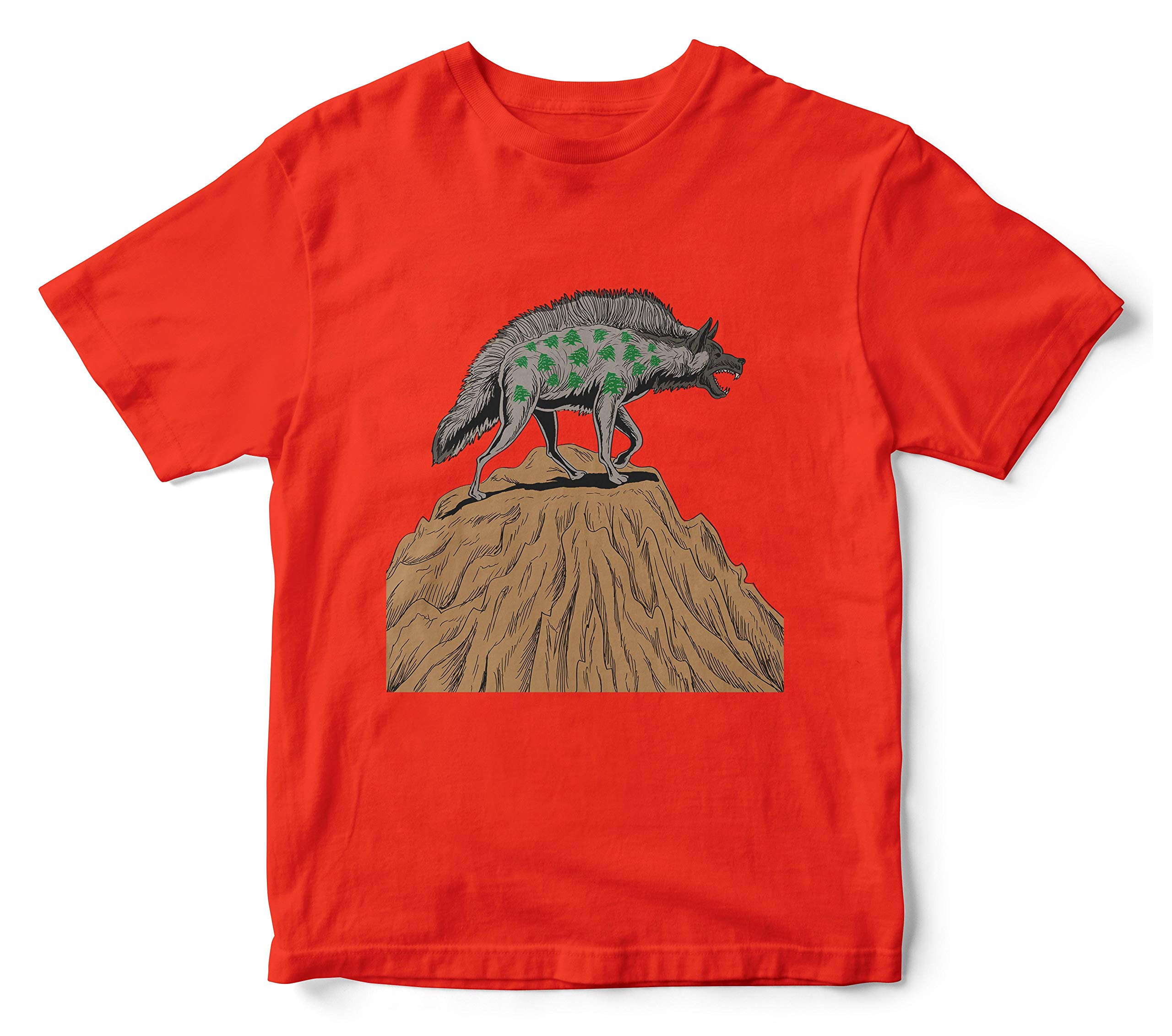 AliasLebanon's Striped Hyena & Cedar - Red T-Shirt