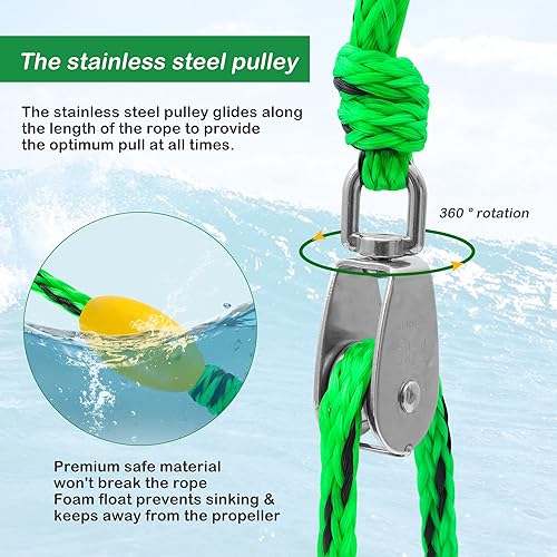 Miniatura 4 de Arnés de remolque resistente para deportes acuáticos con anillos en D, arnés de remolque de barco para tubo remolcable, esquí acuático, wakeboard