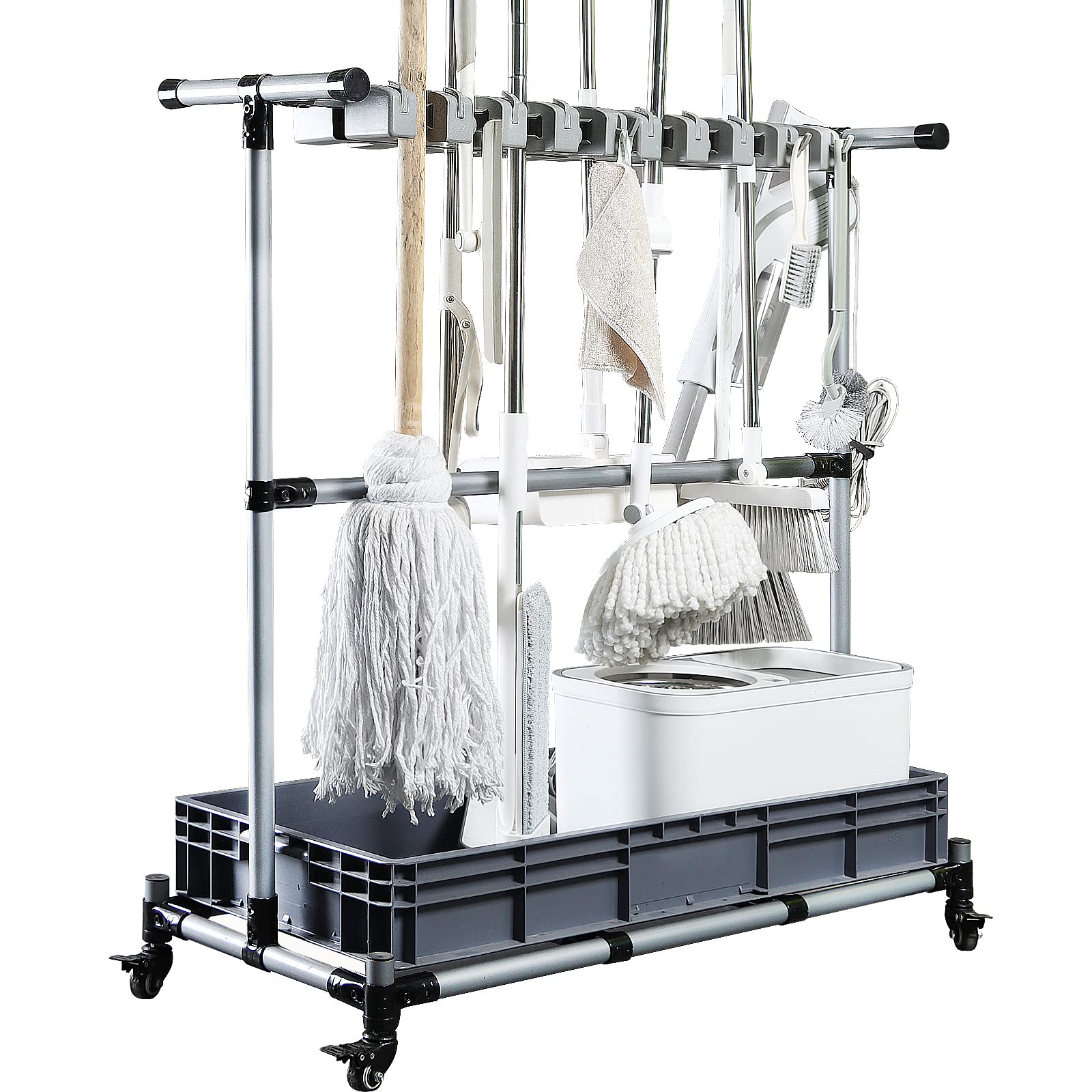 ほうきモップホルダーは、清掃用品を保持し、床から濡れたモップを保ちます