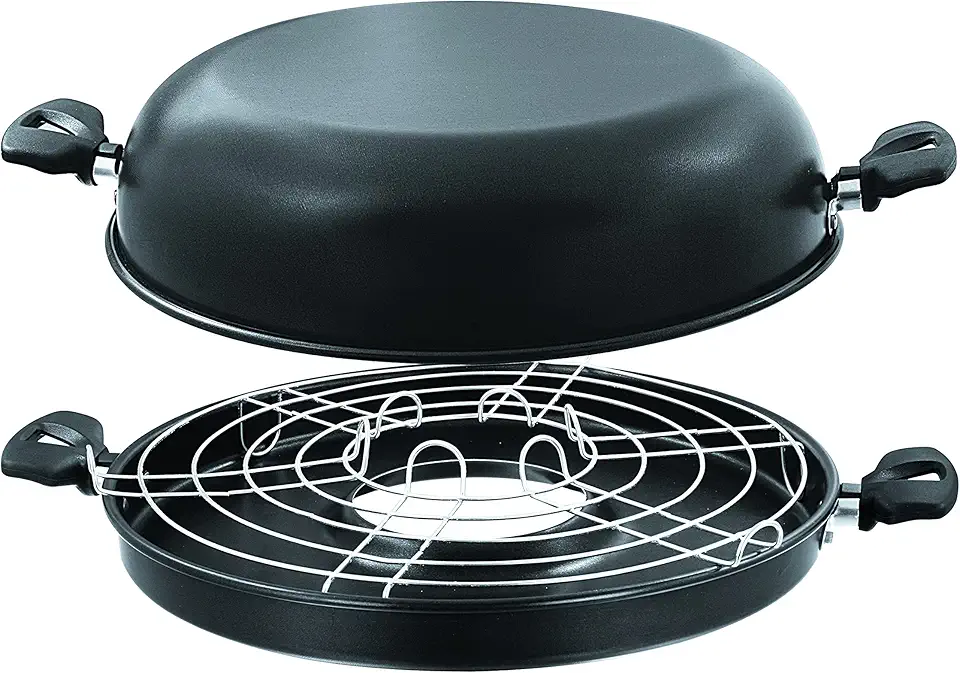 Churrasqueira de Fogão Antiaderente com Grelha Nº30, Grafite, Ramos