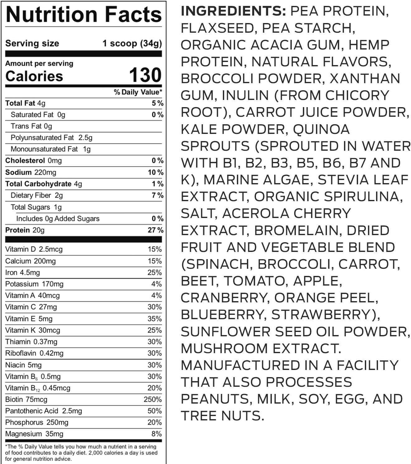 Vega Essentials Plant Based Protein Powder, Vanilla, Vegan, Superfood, Vitamins, Antioxidants, Keto, Low Carb, Dairy Free, Gluten Free, Pea Protein for Women and Men, 21.9 Ounce (18 Servings) : Everything Else