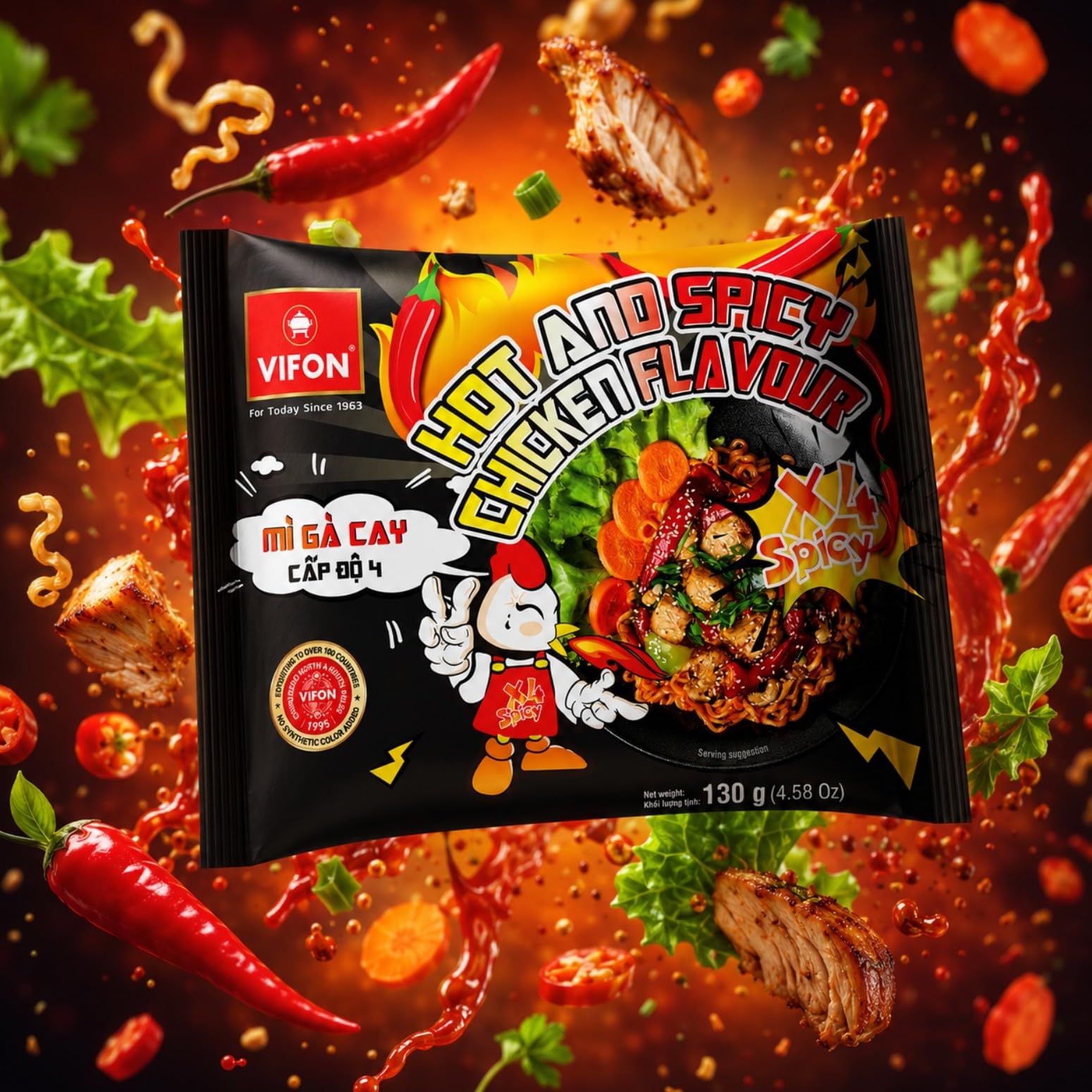 VIFON Hot & Spicy Instant Nudel Gericht 18x 130g - Nudelgericht sehr scharf