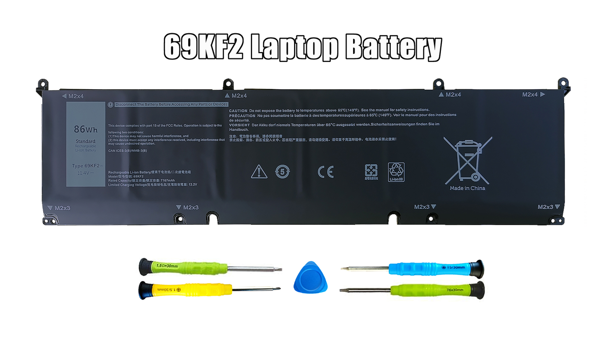 Amazon.com: Vmaxxfanee 69KF2 86Wh Laptop Battery Replacement for