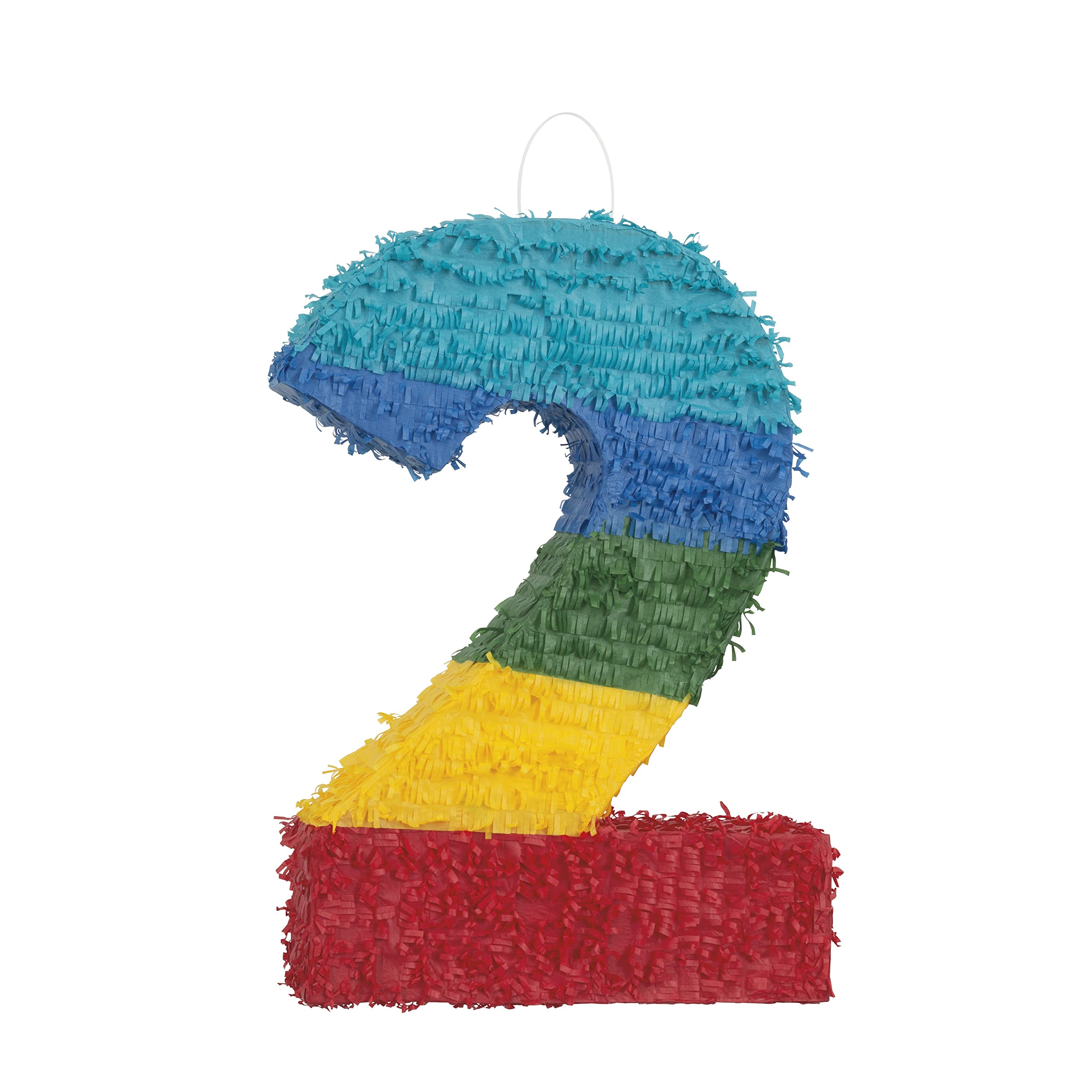 Unique Number 2 Rainbow Pinata, Colorful Party Decoration & Fun Game, Fill with Candy or Treats, Perfect for Kids Birthday Parties, Milestone Celebrations & Event Supplies