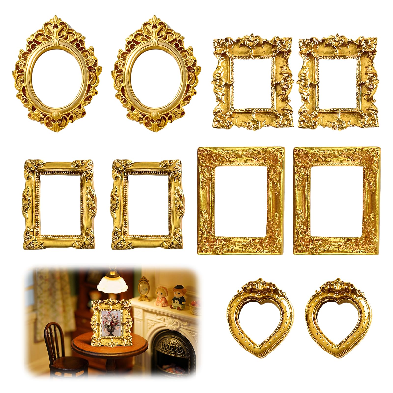Shadow box frame kit avec lumières et mini cadres photo