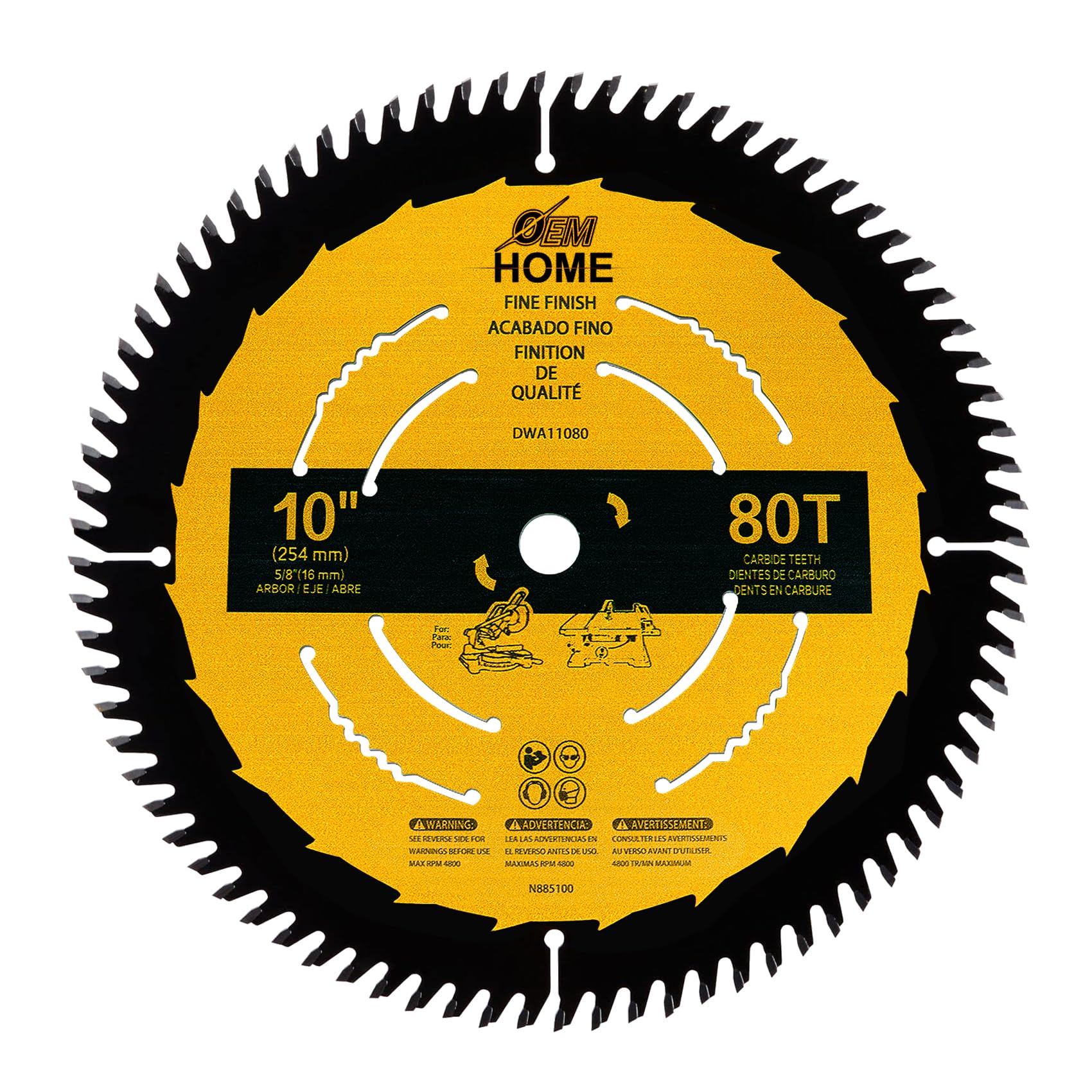80 T 10 in Table Saw Blade, Compatible with Table Saw Blade Dwa11080, Wood Cutting Blade, 10 inch 80 Tooth Blade