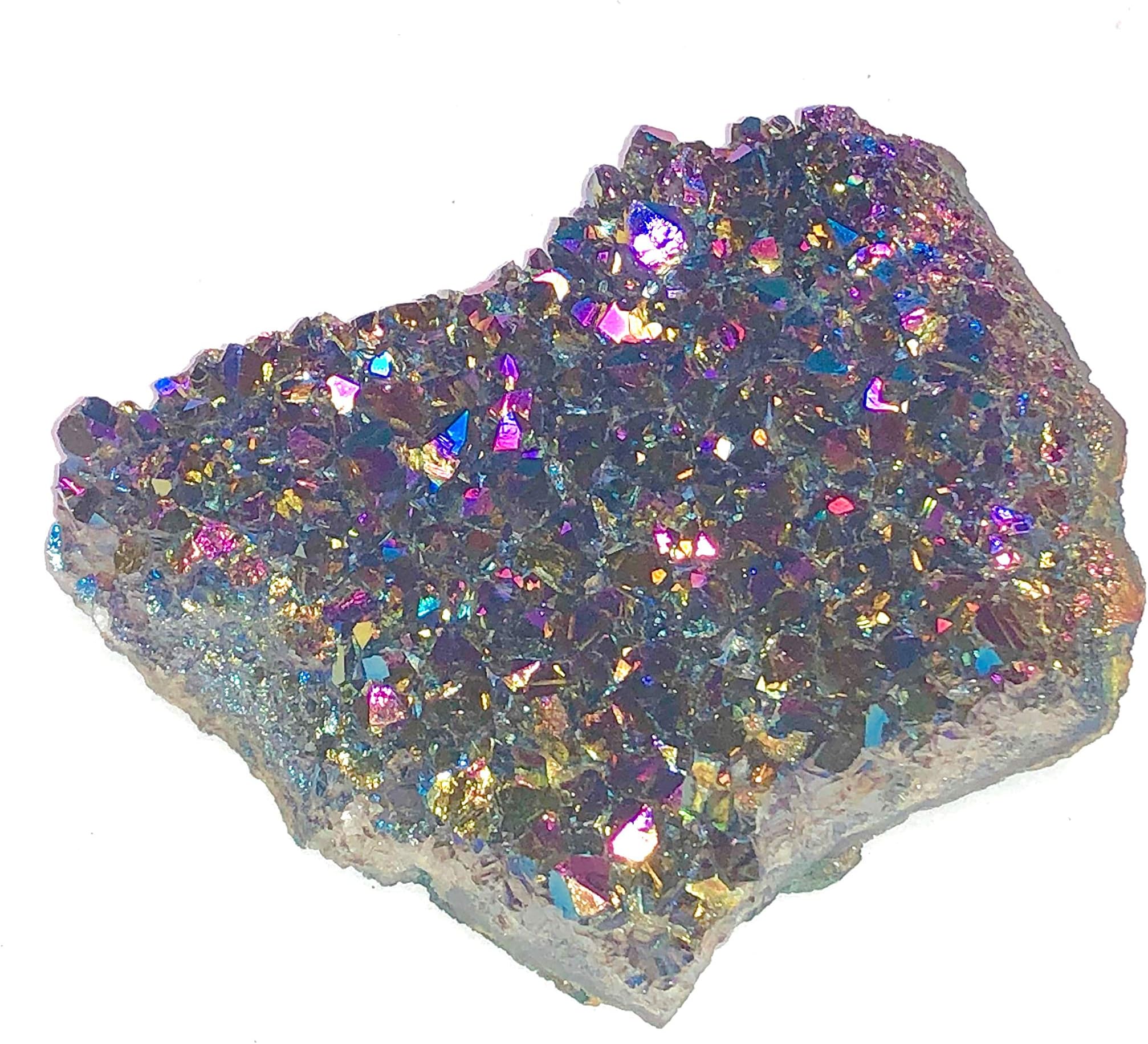 Crystal Collection: Raw Geode Druze Piece (2", Rainbow)