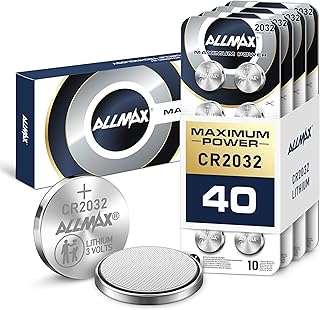 Allmax CR2032 Lithium Coin Batteries (40 Count) – Longest Lasting, Leakproof Design, 10-Year Shelf Life, Maximum Performance, Perfect for Key Fobs (3V)