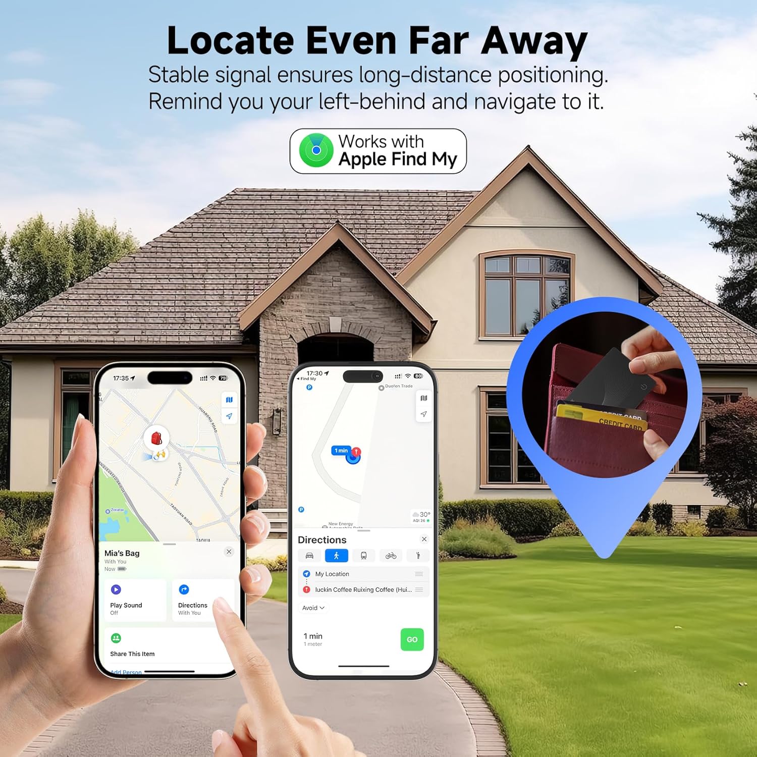 2026 Ultra Thin Wallet Tracker Card-Apple MFi Certified(1.6mm), Rechargeable Card Finder, Works with Apple Find My (iOS Only), Item Locator for Luggage Tags, Passports, Phone (Black, 1 Pack) - Image 5