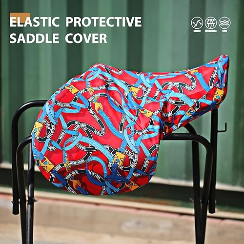 Miniatura 8 de Harrison Howard Cubierta de silla de montar de doma elástica ligera transpirable protege la cubierta versátil de la silla - azul chic