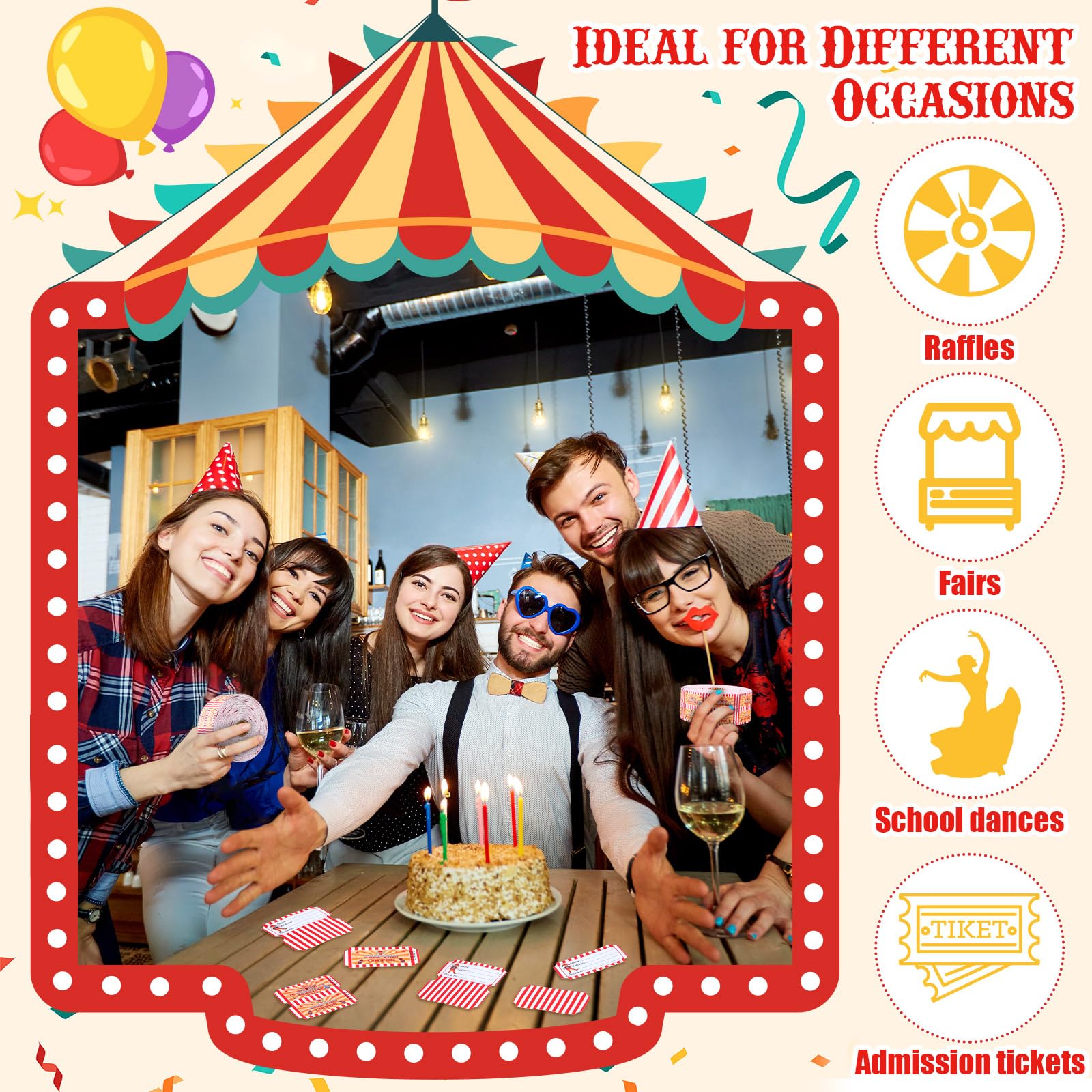 競輪　優勝写真パネル　2個セット Amazon.com : ArtCreativity Double Carnival Tickets Roll with