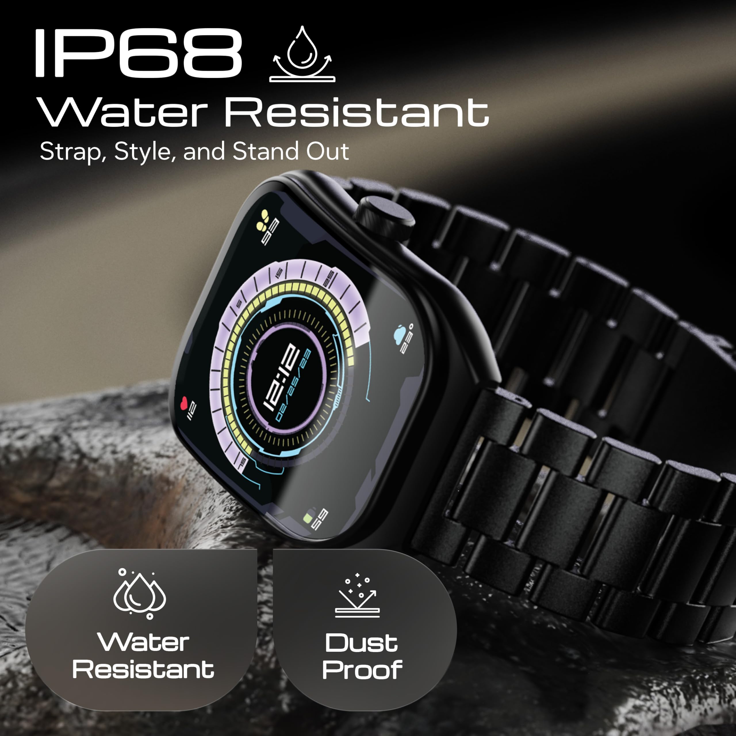 Boult Nowo wprowadzony na rynek smartwatch Trail Pro 2.01'' 3D zakrzywiony wyświetlacz AMOLED, połączenie BT 5.3, jasność 600 nitów, IP68, ponad 250 tarcz zegarków, 123 tryby sportowe, asystent