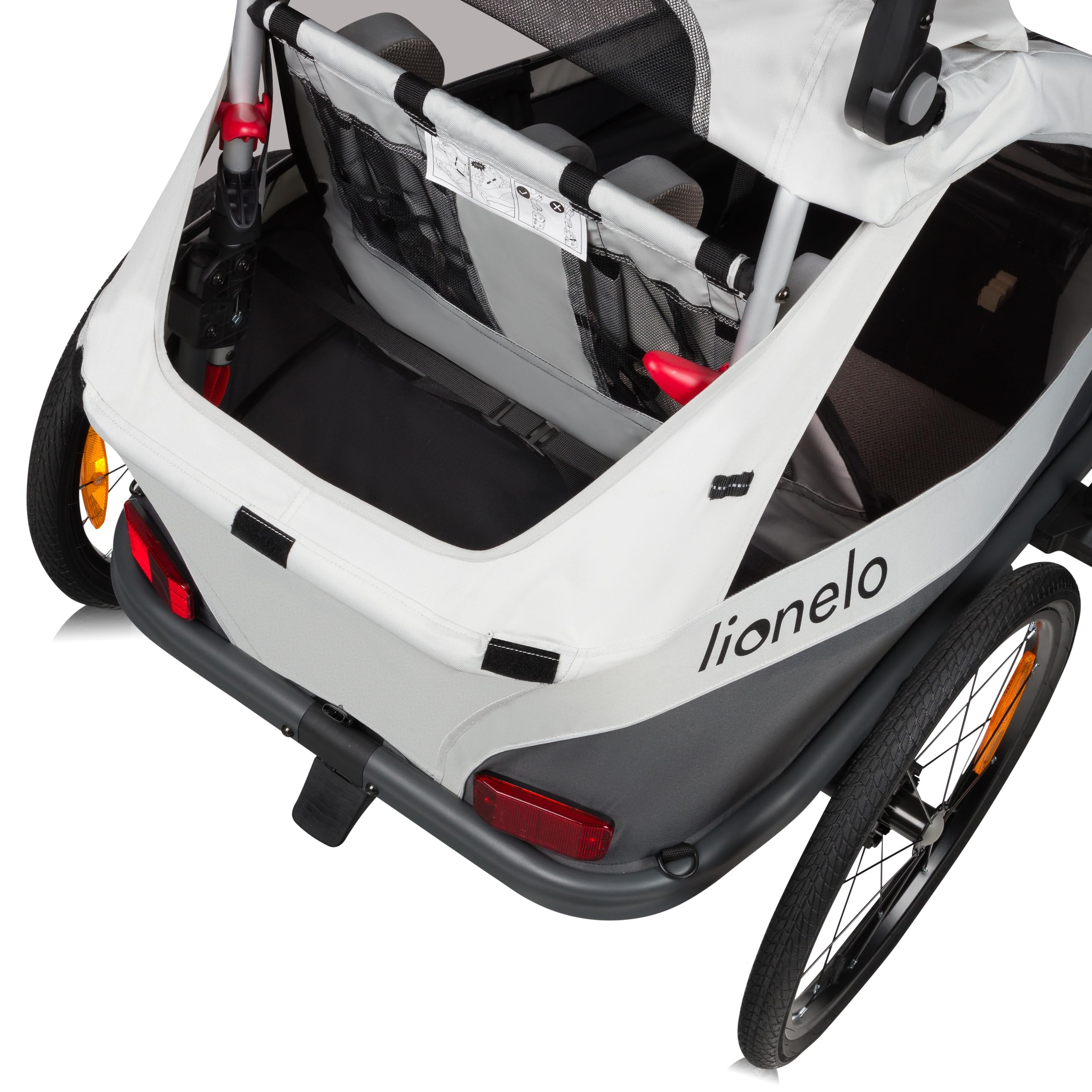 LIONELO Cama Remolque Infantil 2 en 1 para Bicicleta con función de Cochecito para 1 o 2 niños de 6 Meses a 6 años, Peso 2 x 22 kg, suspensión, Ruedas Grandes, Capota Impermeable