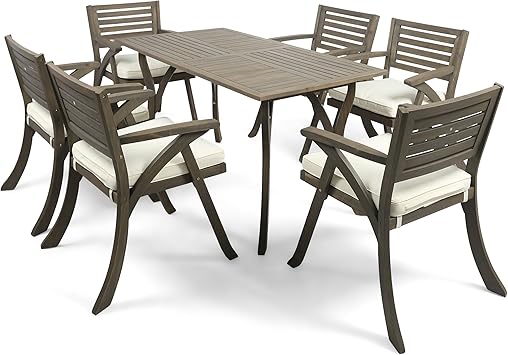 Christopher Knight Home Baia Outdoor 7 Piece Acacia Wood Dining Set - Thumbnail 3