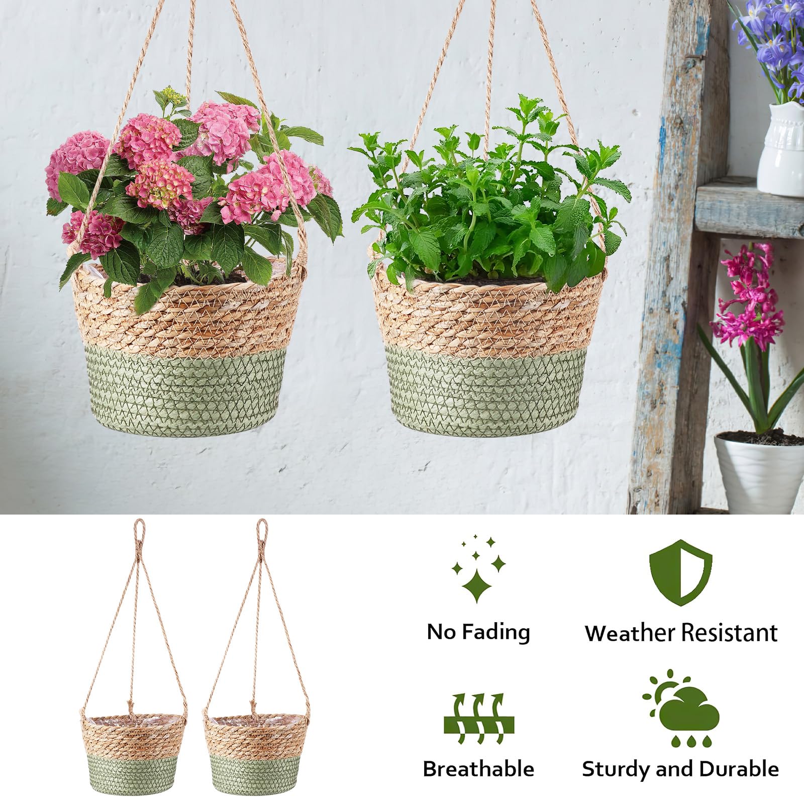 Plantenmand Natuurlijke vezel bruin 15 cm H 14 cm kopen