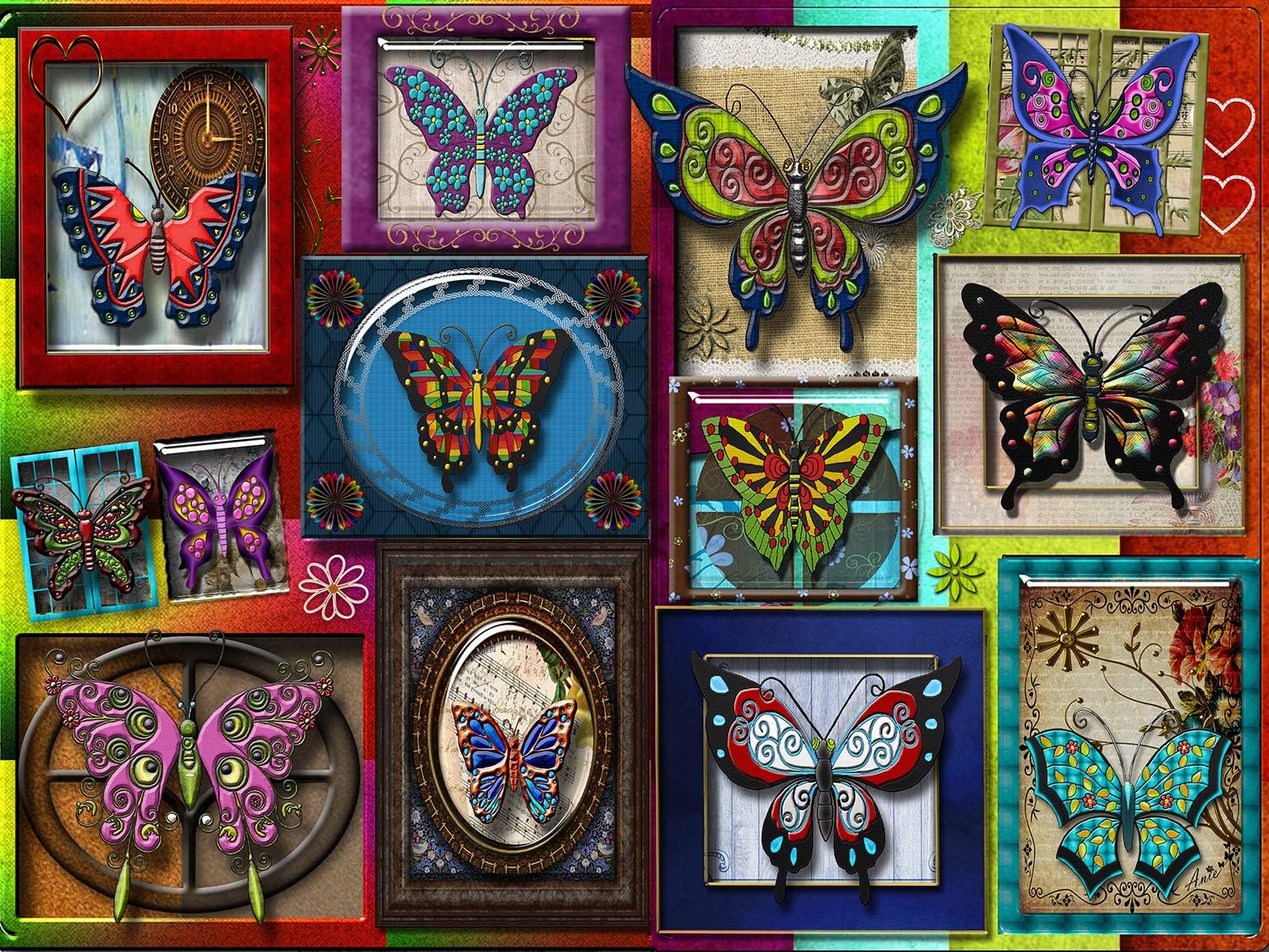 JaCaRou Puzzles BUTTERFLIES1000 Pieces Jigsaw Puzzle