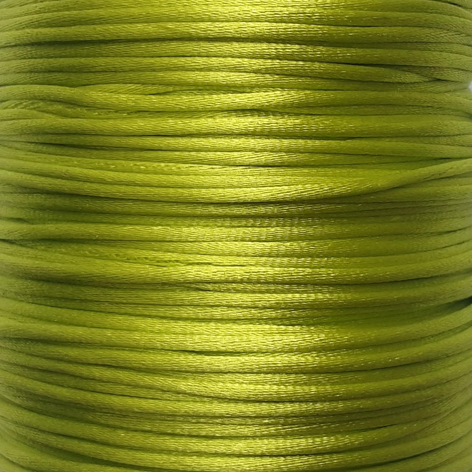 Mart-Mon Lime Green Satin Cord 1Mm Rattail Knotting Thread 5M Sewing Craft Bracelet Making Decorating Jewellery (Lime Green)