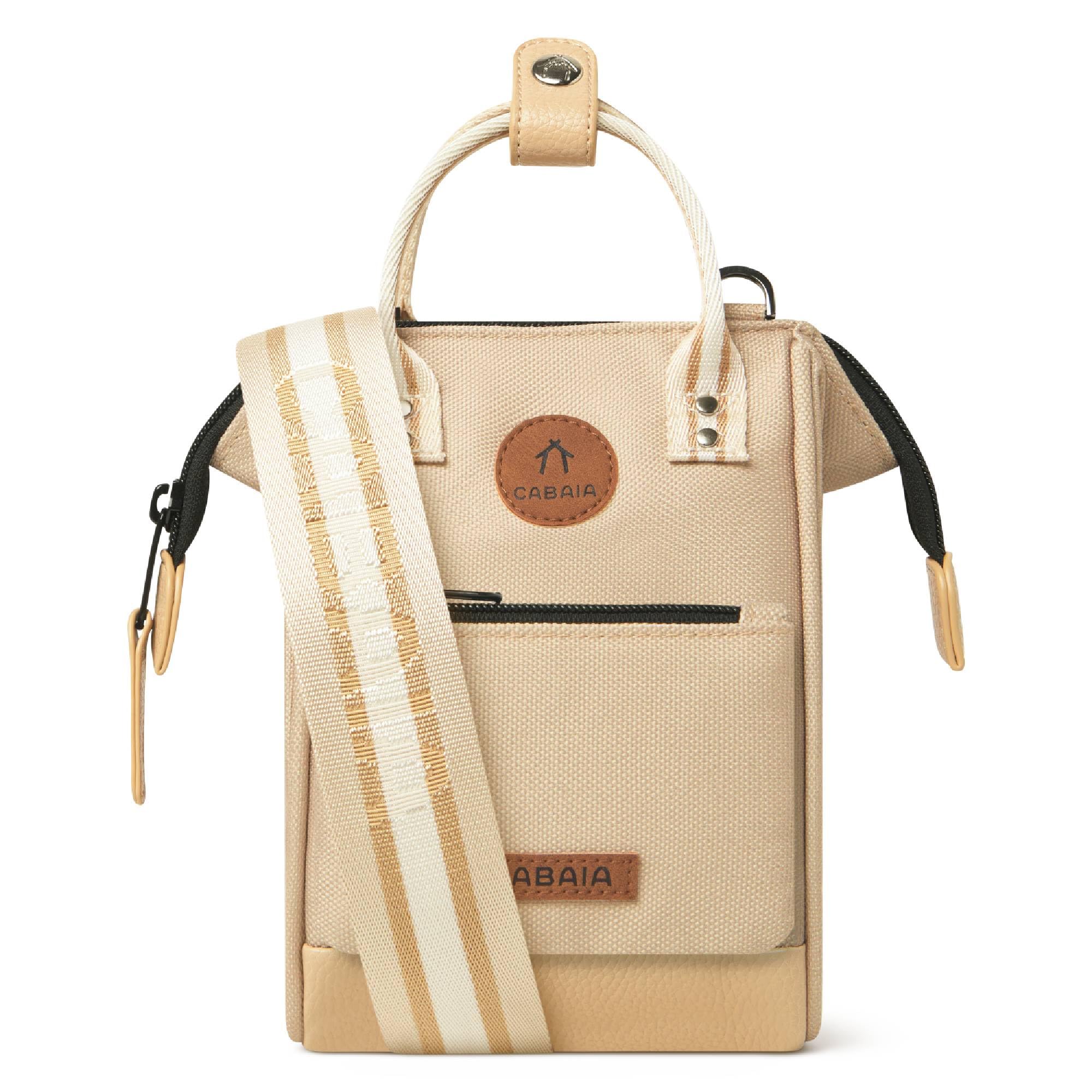 CABAIA Nano Bag Lobito – Sac Bandoulière 1,​8 L pour Femme et Homme – Tissu Recyclé, Déperlant et Vegan – Design Compact et Pratique – Beige