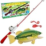Small World Toys Kids Fishing Game, Catch of The Day Bass Magnetic Fishing Toy for Kids Ages 3+, Includes Toddler Fishing Pole and 1 Fish, Water Fish Toys for Kids, Bath Toy Pools & Tubs