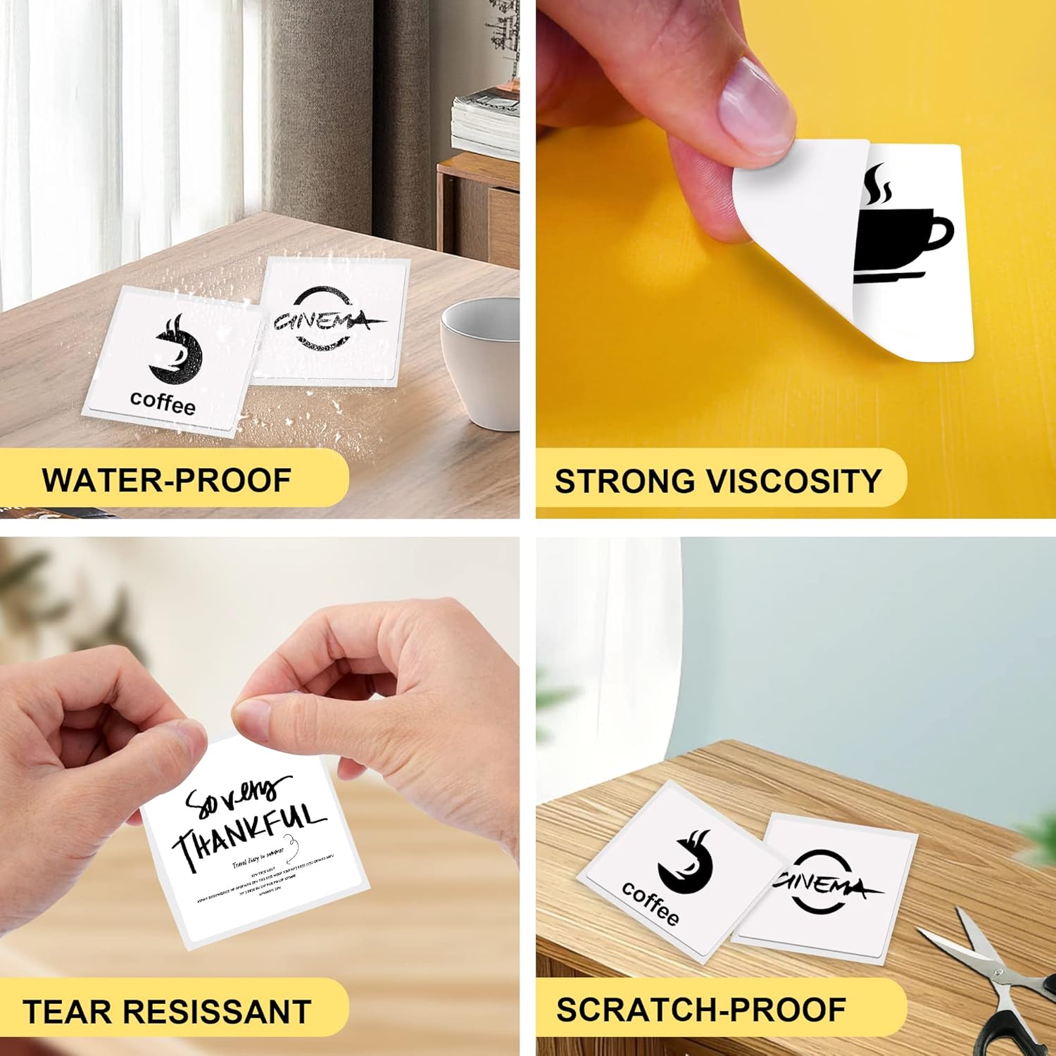6 Rolls(900PCS) Thermal Label Sticker for B21/B3S/B1 Printer Label Maker Tape Waterproof Sticker Paper Business Shipping Address Labeling Replacement with Self-Adhesive (50 x 50mm-150PCS)