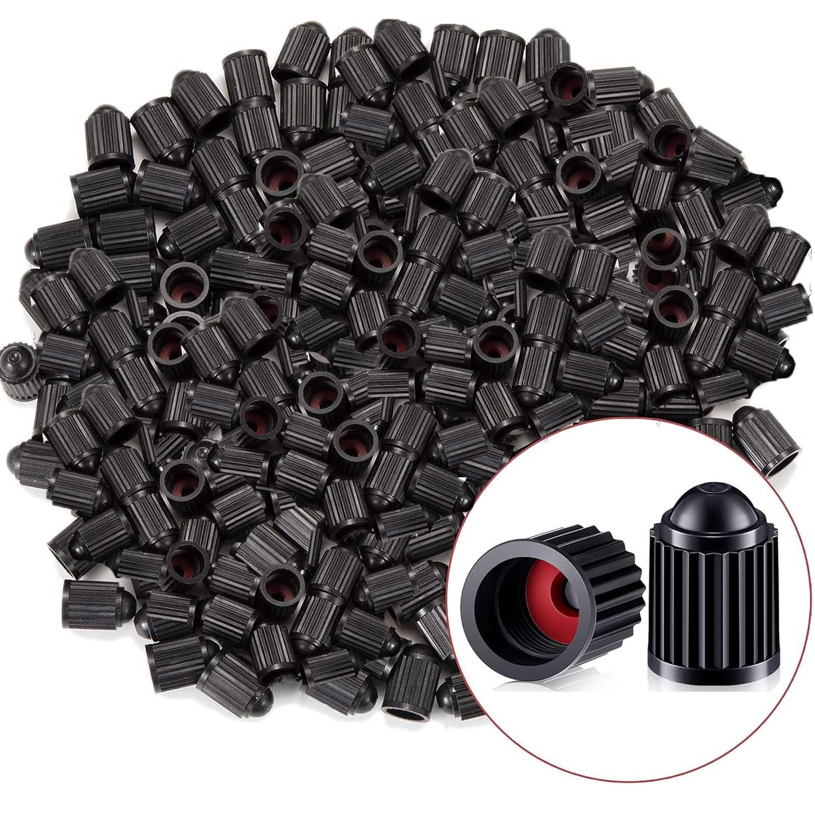 1000 Pcs Tire Valve Stem Caps Z-oneMart Plastic Black Tire Valve Caps for car Tires Universal Heavy-Duty Stem Covers for Car Leak Proof Stem Cover for SUV Truck Bike Bicycle Motorcycles Wheel