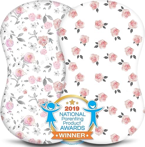 Miniatura 1 de Kids N Such - Sábanas bajeras para moisés de reloj de arena ovaladas y rectangulares pétalos paquete de 2