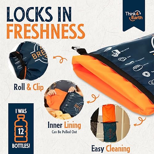 Miniatura 10 de THINK4EARTH - Bolsas grandes para pan y baguette (blanco, bolsa de pan 2 unidades)