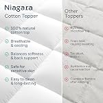 Nuage-comme Twin XL Matelas Topper - 100% Cotton Top Matelas Pad pour le soulagement de la douleur au dos - Respirant & Refroidissement naturel pour les dormeurs chauds - Lavable en machine