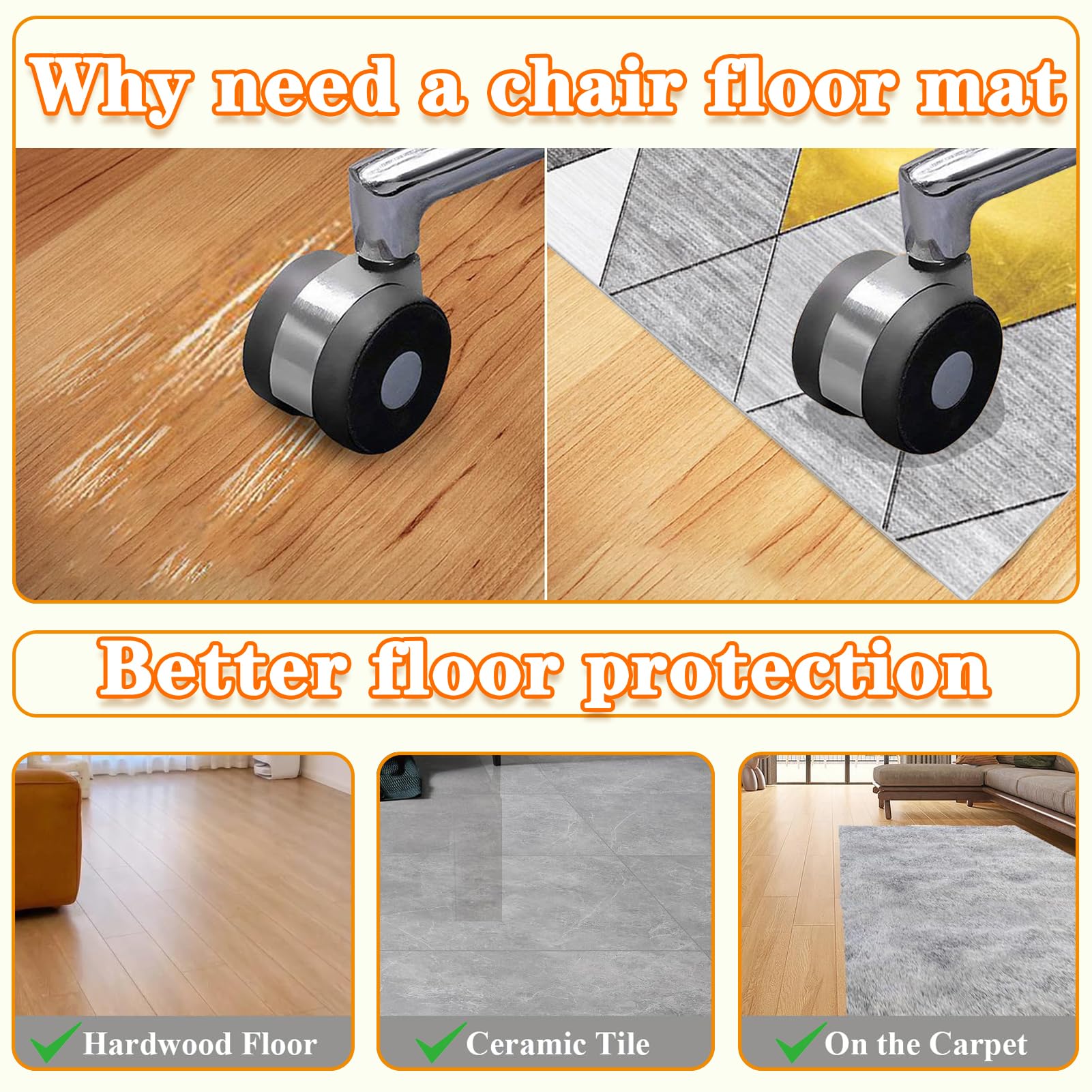 Heavy Du - Tappetino antiscivolo per pavimenti, 150 x 180 cm, ideale per ufficio e auto, antiscivolo, perfetto per la casa e per i lavoratori