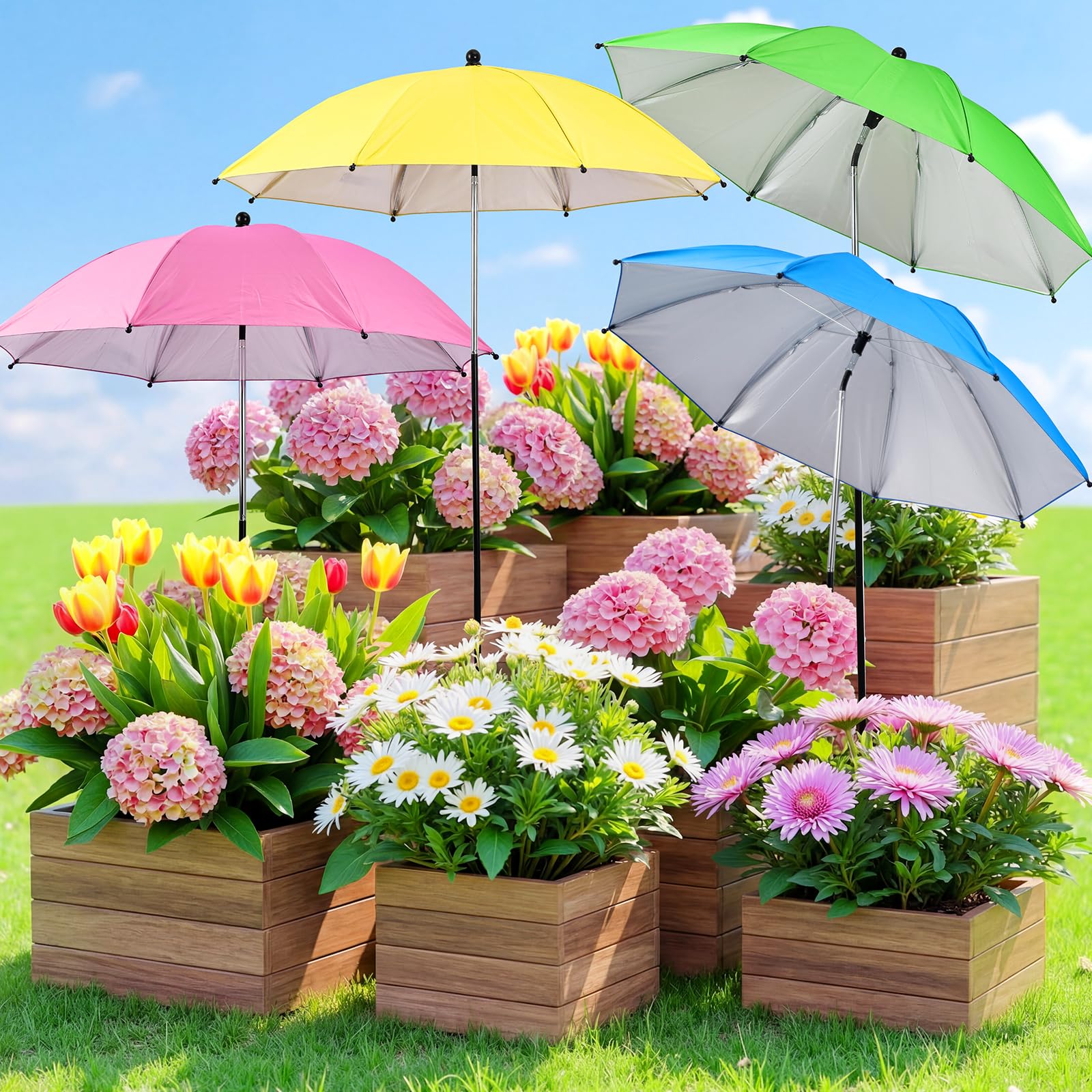 Garden Umbrellas for Plants Flowers 4 Pack
