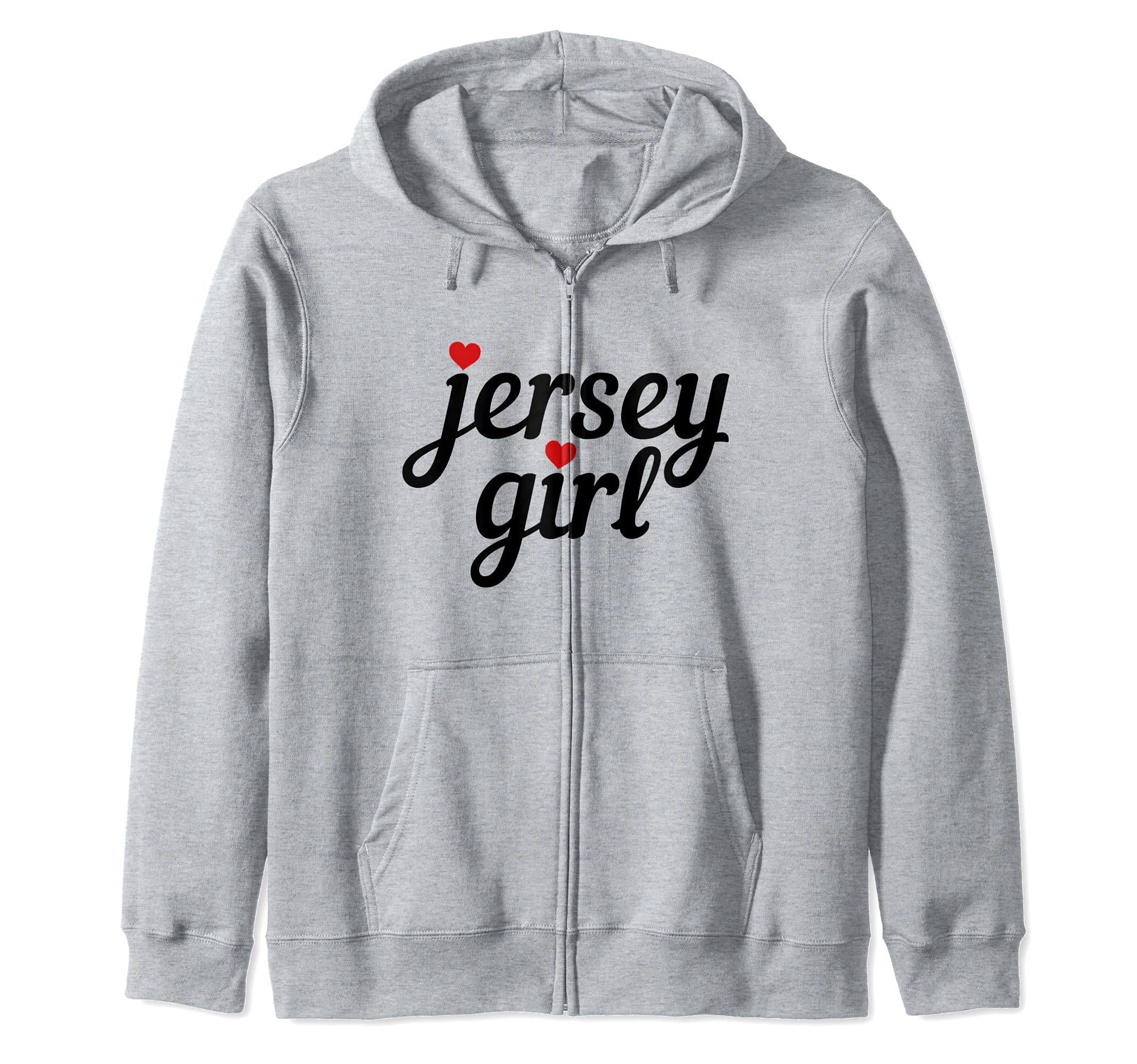 Jersey Girl New Jersey Heart Funny Cute New Jersey Zip Hoodie, Black