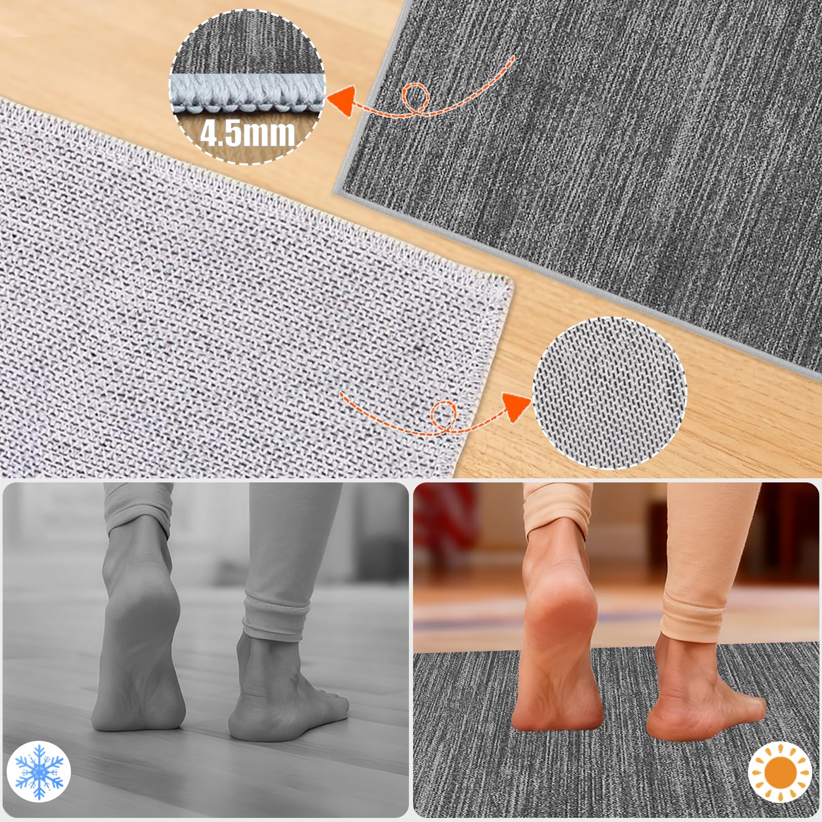 Protector Suelo Silla Ruedas Alfombra Silla Ruedas Alfombra Silla Gaming Protector Suelo Protector Suelo Silla Suelo Duro Alfombrilla Protectora para Suelo Alfombrilla Muebles Gris 100x130cm
