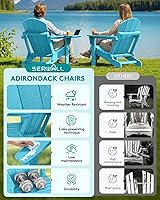 Vista 195 de SERWALL - Silla plegable Adirondack para patio, jardín, exterior, resistente a la intemperie, sillas para hoguera, color naranja