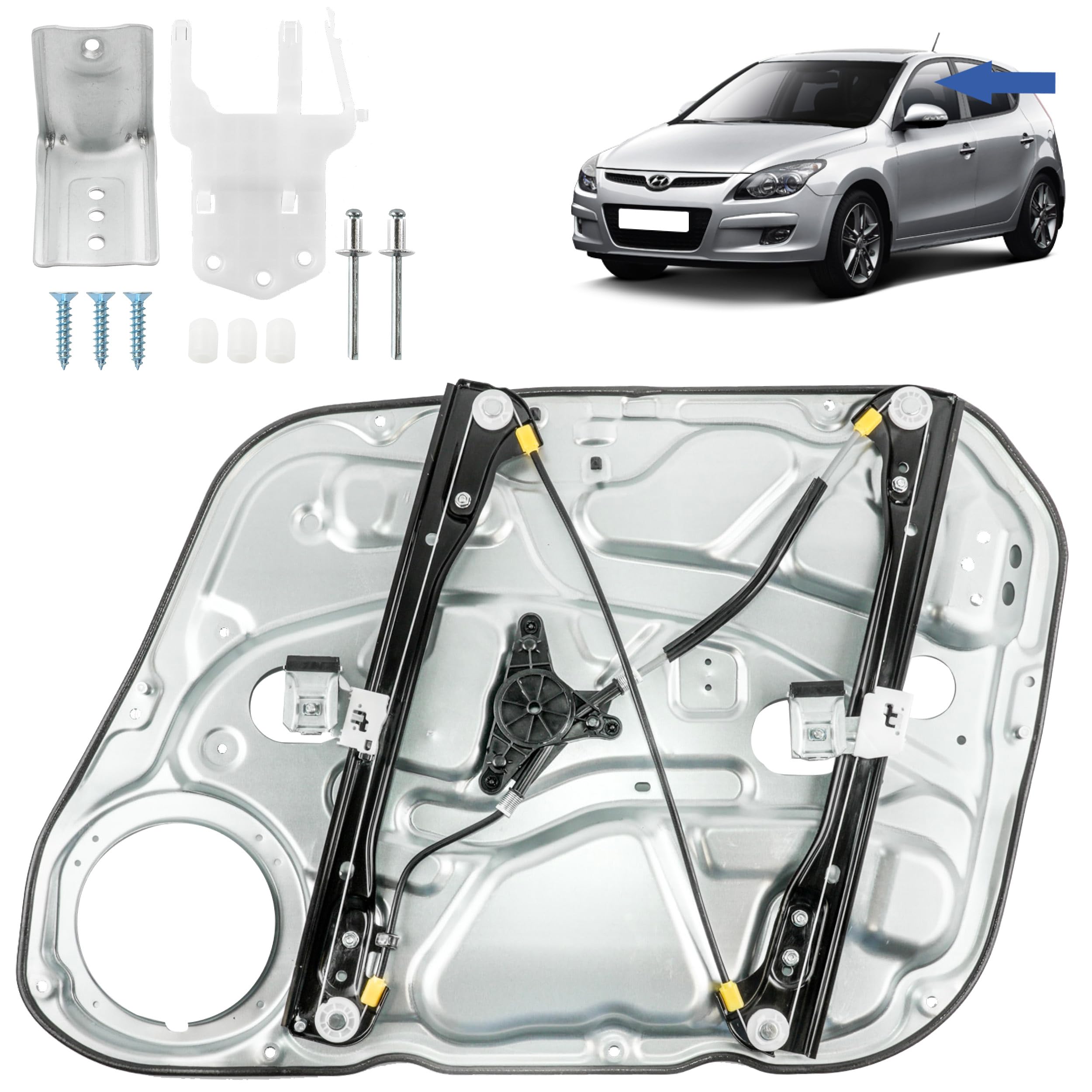 Lève-vitre cassé Hyundai i30 : Kit complet avant gauche avec panneau conducteur