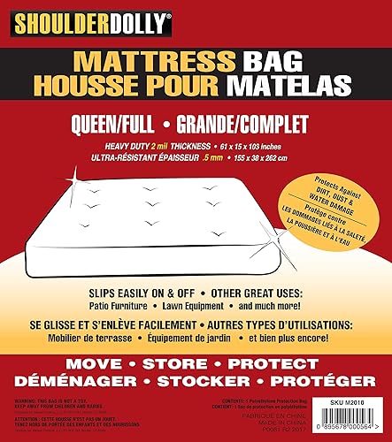 Miniatura 6 de Shoulder Dolly M2030 funda de protección para colchón, protección resistente, almacenamiento, bolsa móvil para colchones, M2010