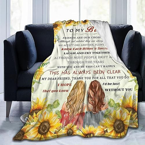 Miniatura 10 de Manta de franela ultra suave para mujer para sofá cama regalo de amistad para amigos cumpleaños aniversario 80 x 60 pulgadas